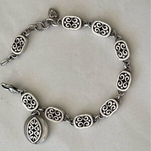 Vintage Brighton Silver Bracelet with Intricate Floral Patterns | RETIRED